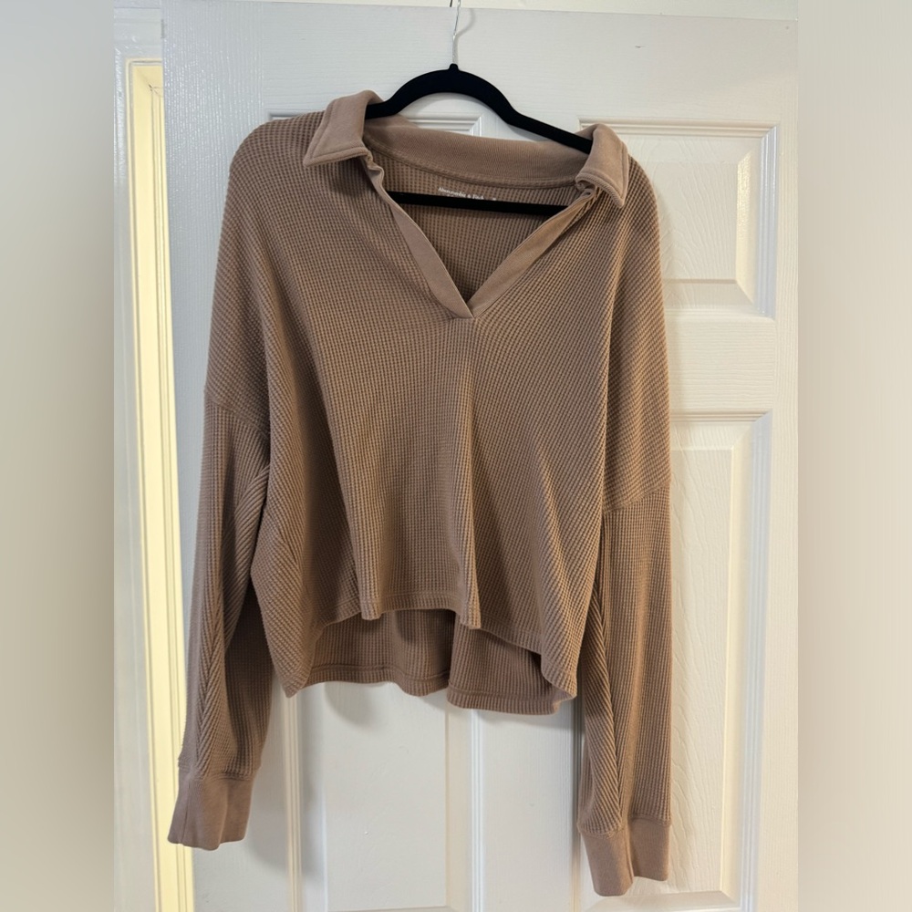 Abercrombie & Fitch Camel Ribbed Sweater